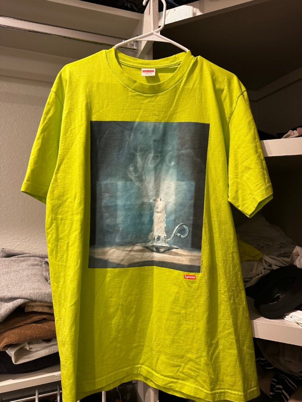 Supreme Candle Tee Lime Green Mens Size L